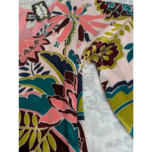 NWT Meghan Los Angeles 100% Silk Kimono Mini Dress Size 6 - Picture 7 of 14